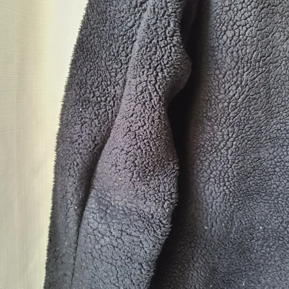 The North Face Sherpa Fleece Jacket Men's Medium Black Full Zip Pile Coat